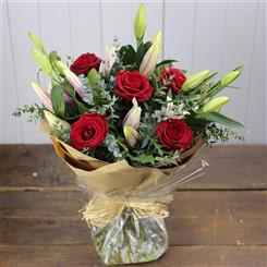 Red Roses and Oriental Lilies