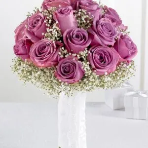 Lavender Rose & Gypsophila Bridal Bouquet-Standard